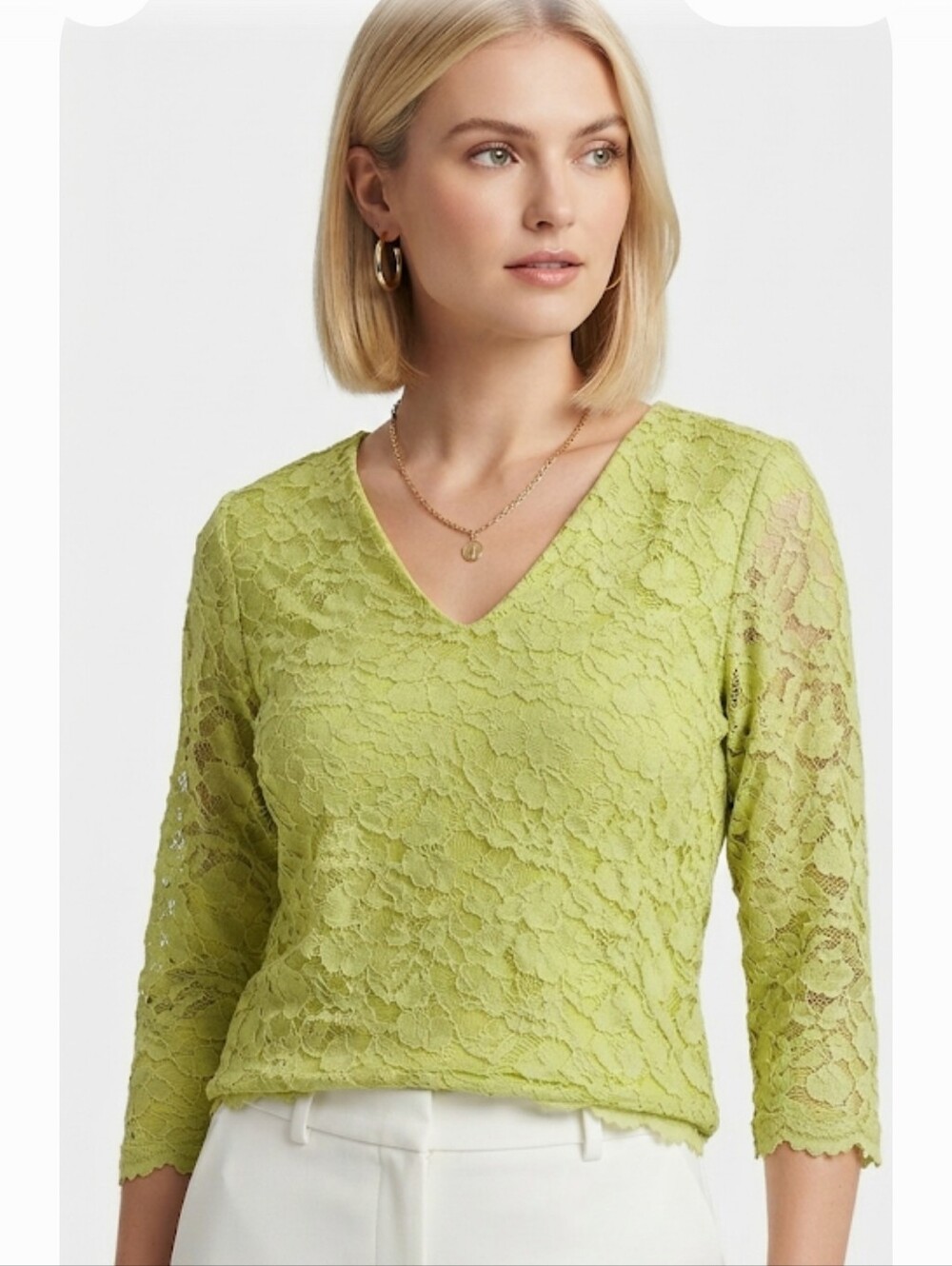 INC International Concepts Y2K-era sheer lace V-neck blouse Floral Size XLarge